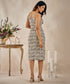 Body Hugging Printed Beige Dress
